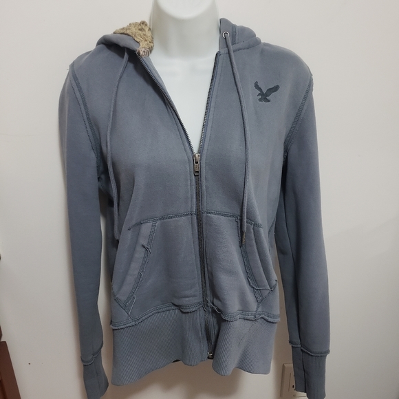 American Eagle bluish gray hoodie